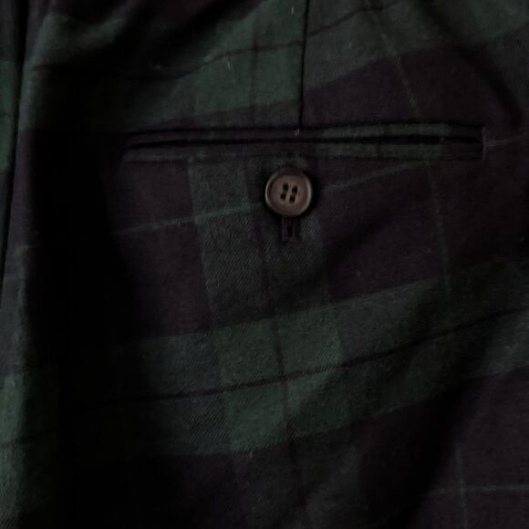 Talbots Woman 14W Wool Pants Lined Tapered Leg Stretchy Waist Plaid Office VGUC - Picture 5 of 6